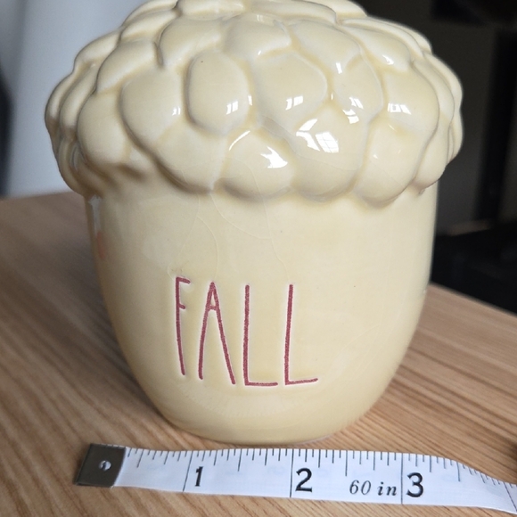 Rae Dunn Cream Ceramic "Fall" Acorn Decor w Pink Letters - Picture 8 of 9